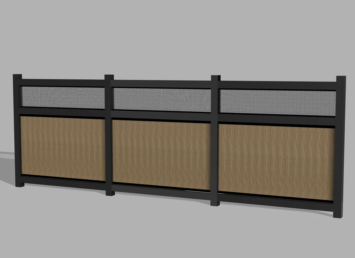Wood + Metal Mesh 6 ft