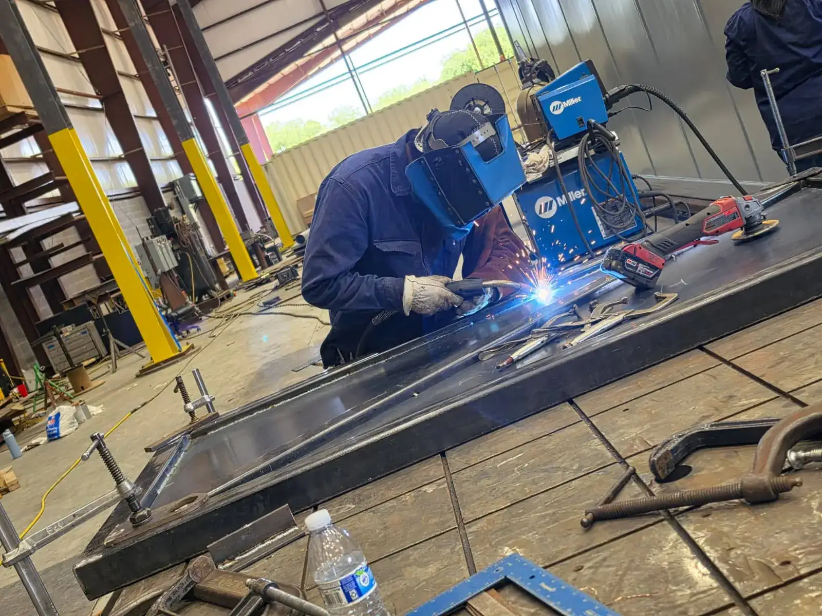 Metal welding in the CJM Metals workshop