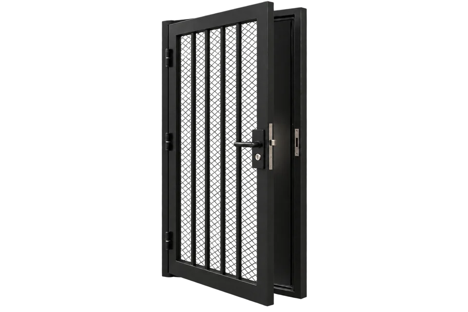 Steel security door — illustrative concept