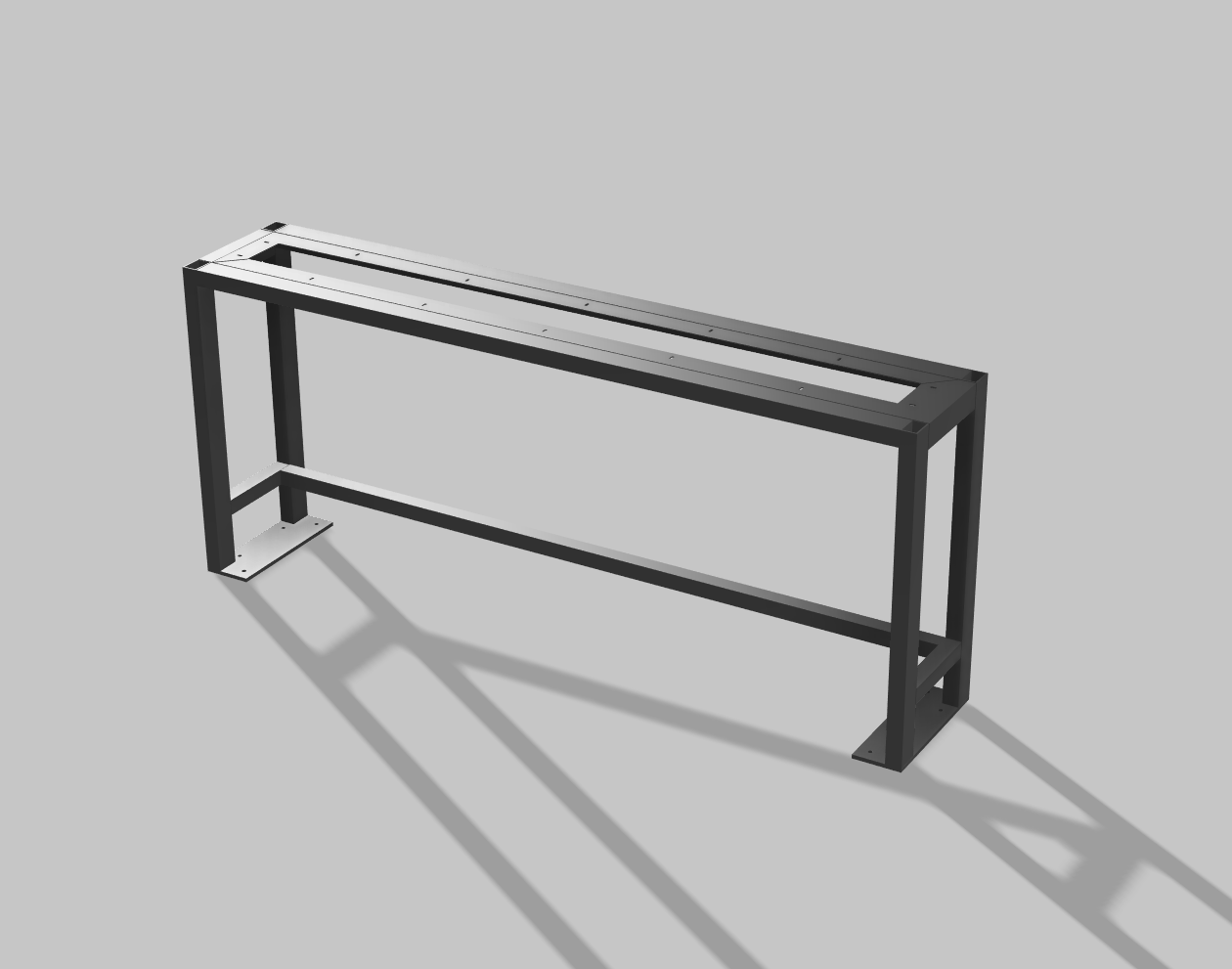 Design rendering of a custom CJM steel table frame